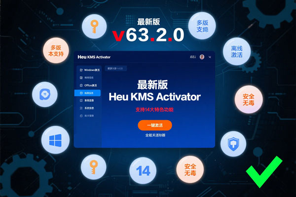 最新版 Heu KMS Activator v63.2.0：支持 14 大特色功能的全能激活神器！