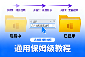 快速开启 Windows 隐藏文件夹，通用保姆级教程带你一步到位！