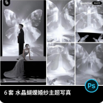 梦幻光影蝴蝶模板，铸就非凡情侣结婚照